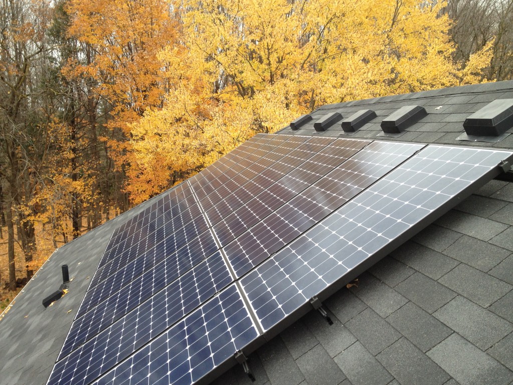 Solar panels silently at work 